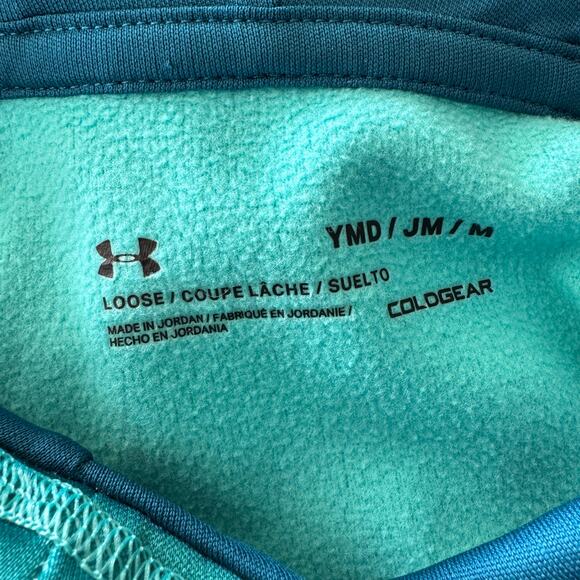 Under Armour Youth Girls Medium Hoodie Loose Fit Long Sleeves Pocket ColdGear - Picture 4 of 6